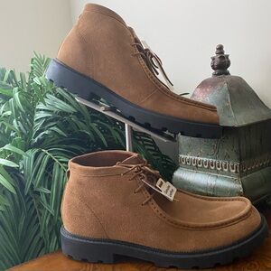 Men's Genuine Suede Brown Mid Top Derby Shoes.